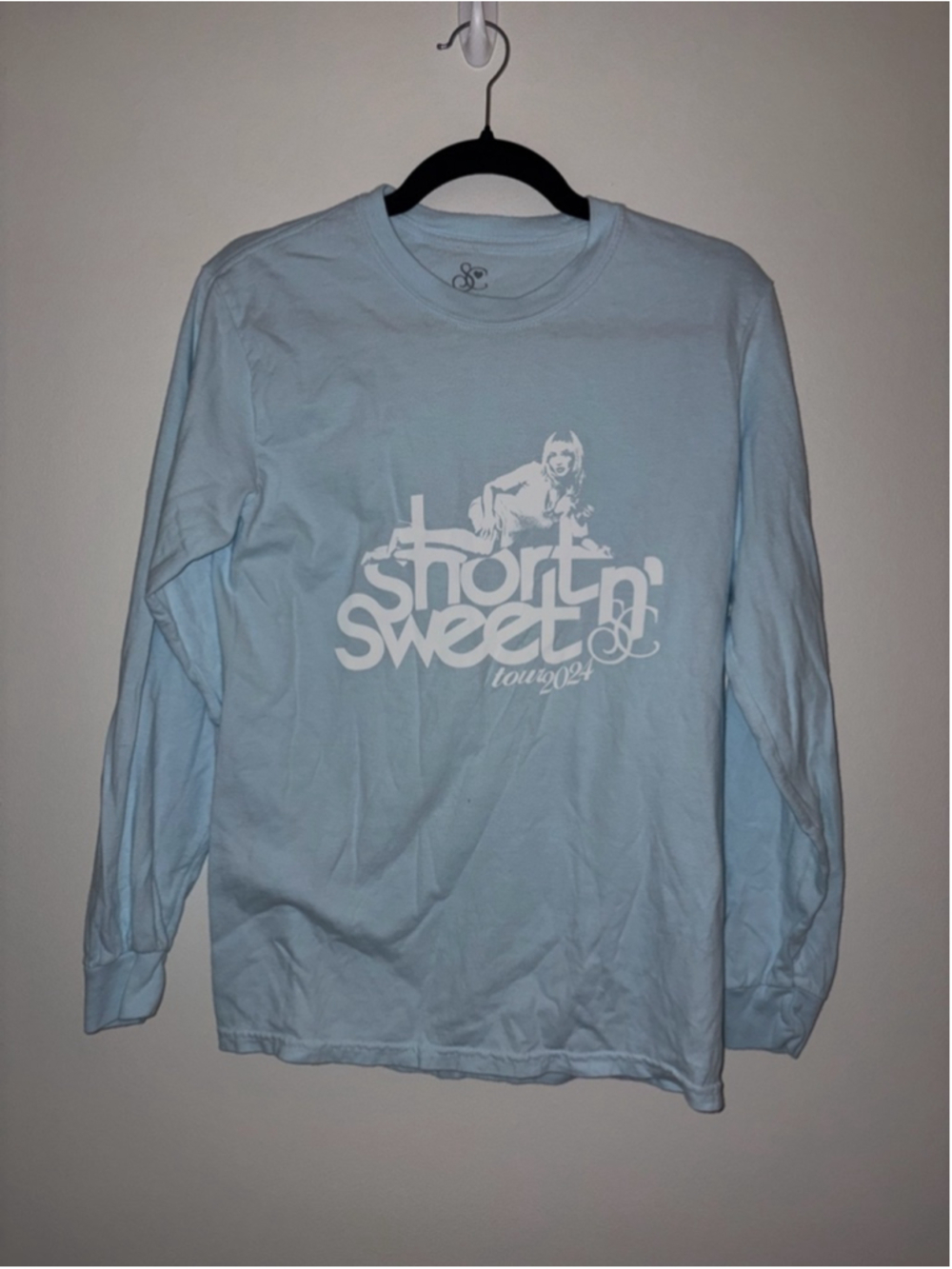 Women's Unbranded Short N' Sweet Tour Long Sleeve Tee S Light Blue